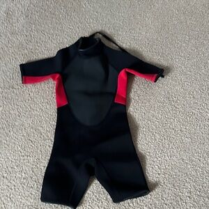 Black and Red Short Sleeve Wetsuit